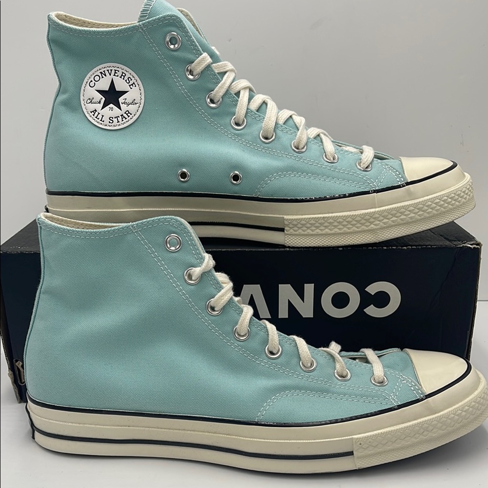 Converse Men’s High-Top Sneakers in Aqua A00621C CHUCK 70 HI SOFT JUNIPER/EGRET